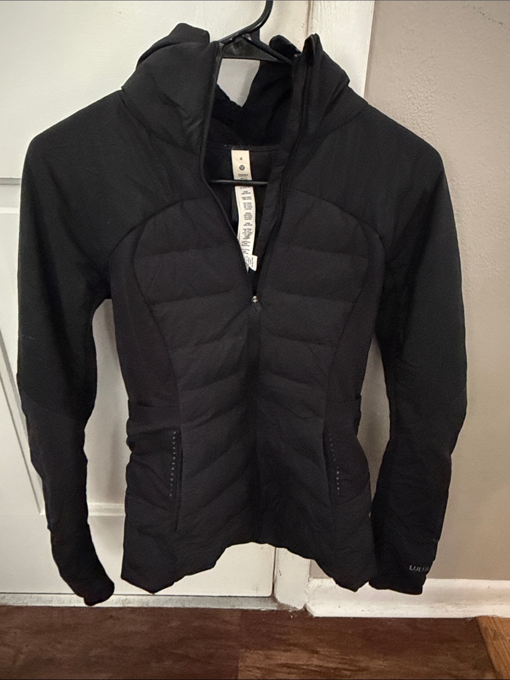 lululemon athletica Black Quilted Hooded Puffer Jacket